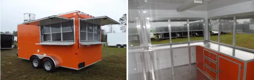 Small Buffet Bakery Shop Street Food Cart Trailer with American Standard Mobile Food Dining Car